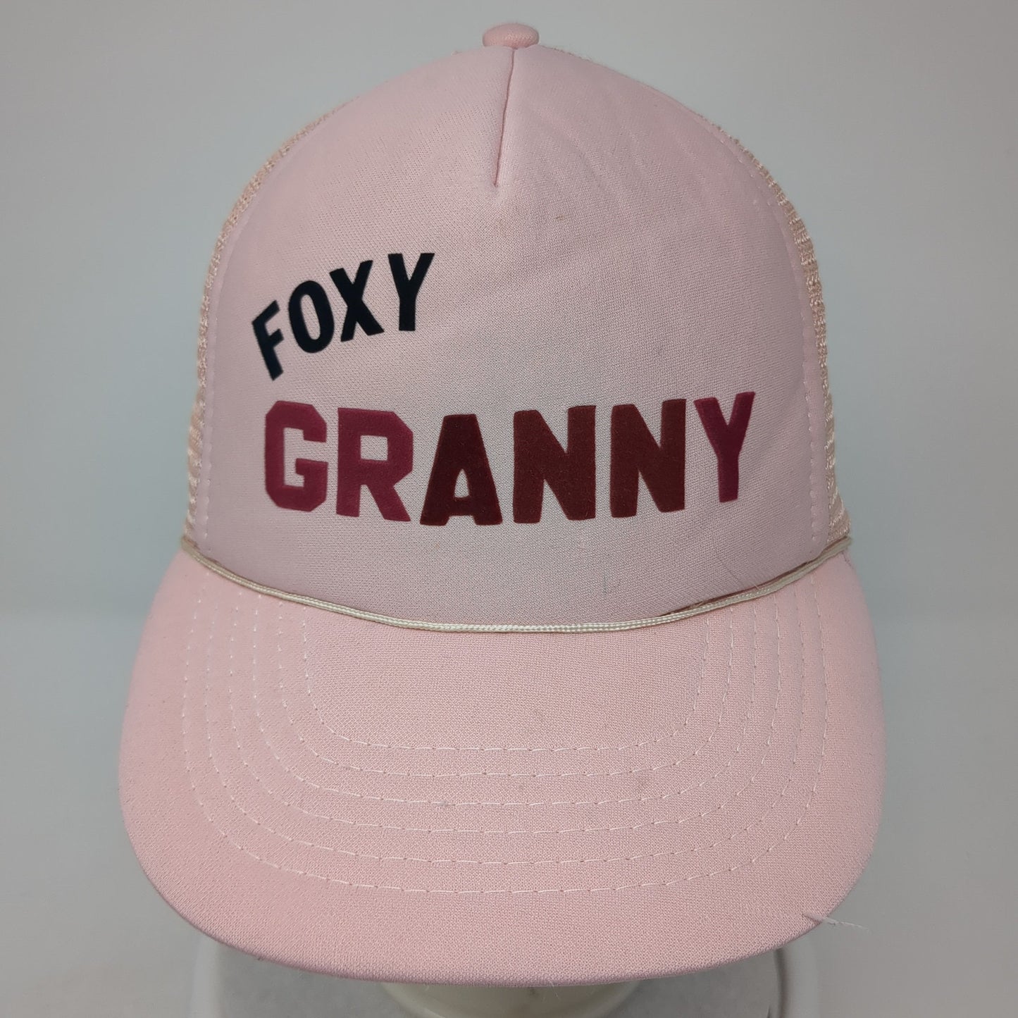 Foxy Granny Snapback Rope Trucker Hat Pink Large Mesh Back Sportcap