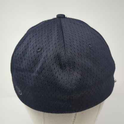 Richardson Fitted Hat Blue Medium Graphic Logo Stretch 6 Panel Outdoor