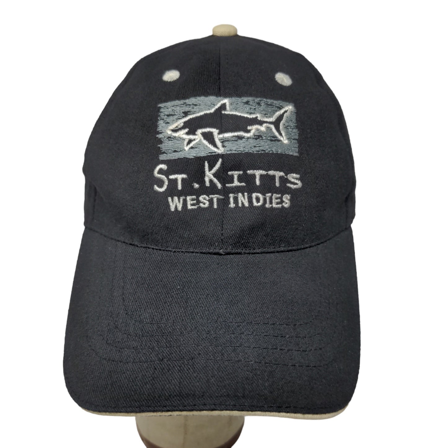 Rima Men's Strapback Hat Black Embroidered St. Kitts West Indies Logo