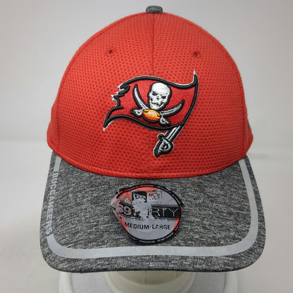 Tampa Bay Buccaneers NFL New Era Cap Red L 39THIRTY Stretch Fit Gray Logo Hat
