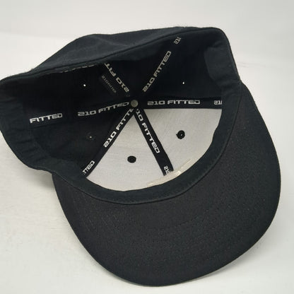 210 Fitted Baseball Cap Black 7 5/8 TB12 Logo Raised Embroidery Structured Hat
