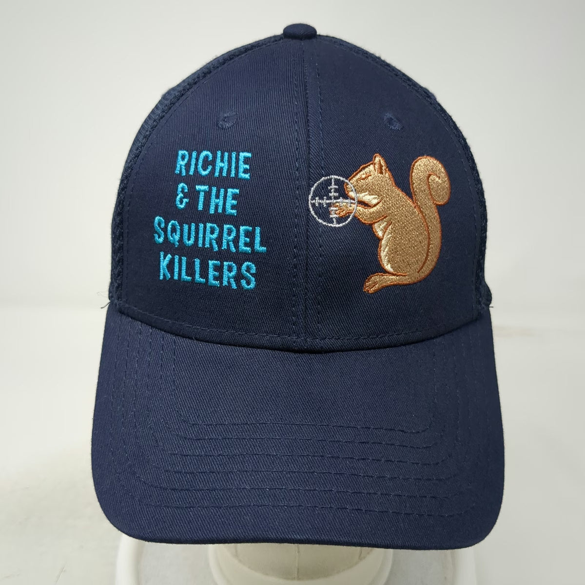 Otto Baseball Cap Blue M Richie The Squirrel Killers Mesh Back Stretch Fit Hat