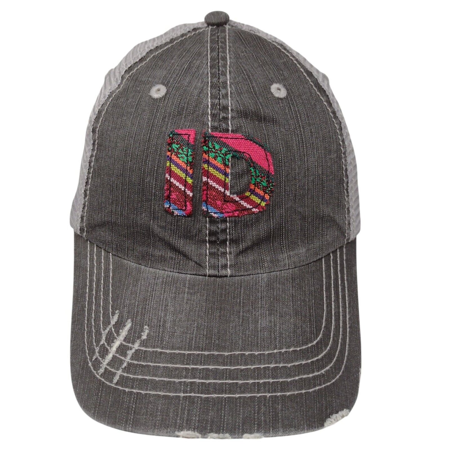 ID Patch Strapback Mesh Back Trucker Hat Gray OSFA Adjustable Idaho HG