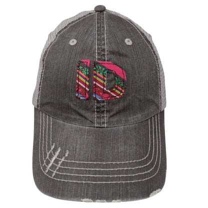 ID Patch Strapback Mesh Back Trucker Hat Gray OSFA Adjustable Idaho HG