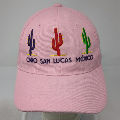 Cabo San Lucas Mexico Cactus Embroidery Pink One Size Baseball Cap Hat Strap