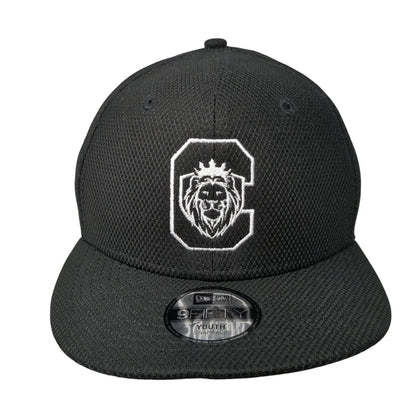 Lion Face Youth Snapback Hat Black OS Adjustable Embroidered 9Fifty New Era