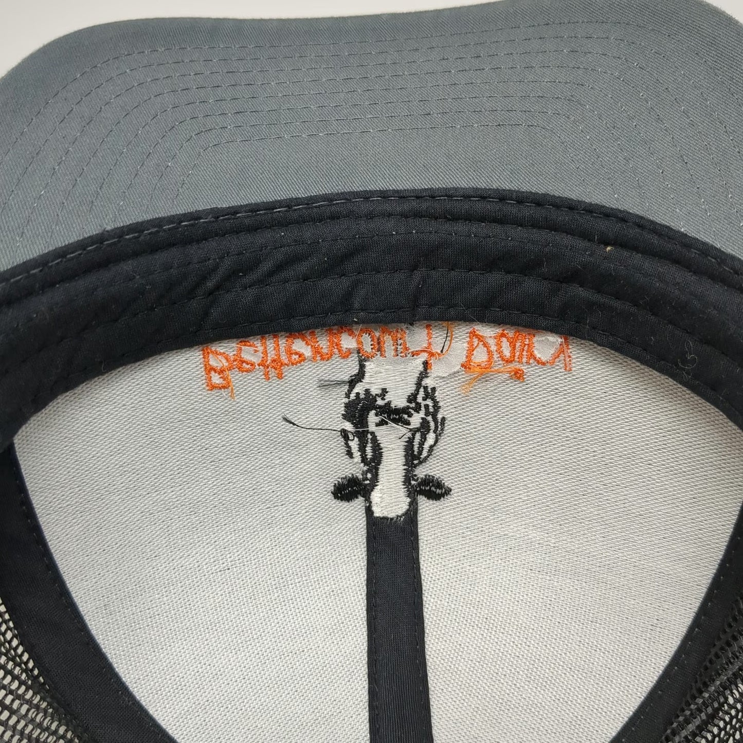 Pacific Headwear Trucker Hat Gray Black Orange One Size Mesh Snapback Cow Dairy