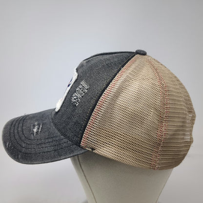 Coors Trucker Hat Gray Beige One Size Denim Banquet Rodeo Bull Head Snapback