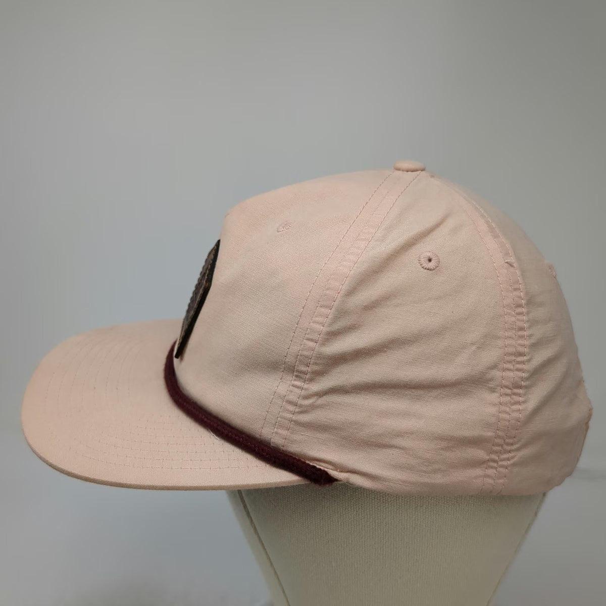 Richardson 5 Panel Pink One Size Hat Expedition Inspiration Rope Leather Patch