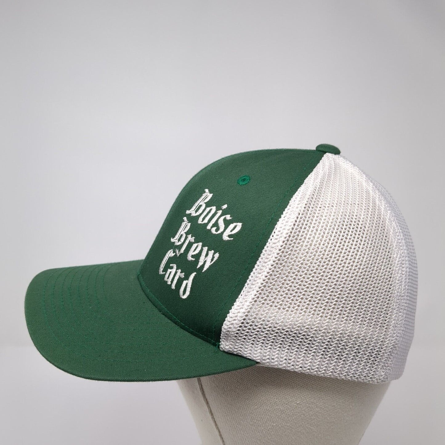 Boise Brew Card Fitted Mesh Back Trucker Hat Green S/M Port Authority