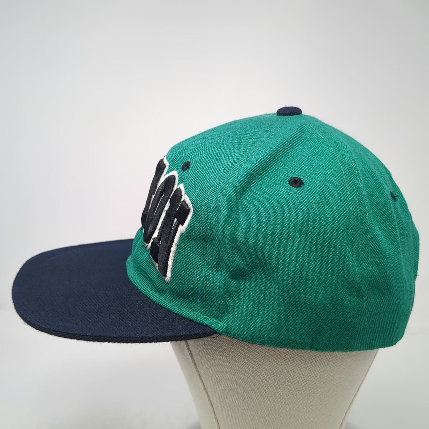 Premium Headwear Snapback Green Black White One Size Hat Boston B Logo Flat Bill