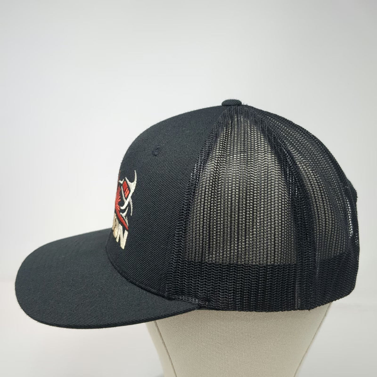 Richardson Trucker Hat Black One Size Fusion Welding Mesh Snapback Cap 511 Logo