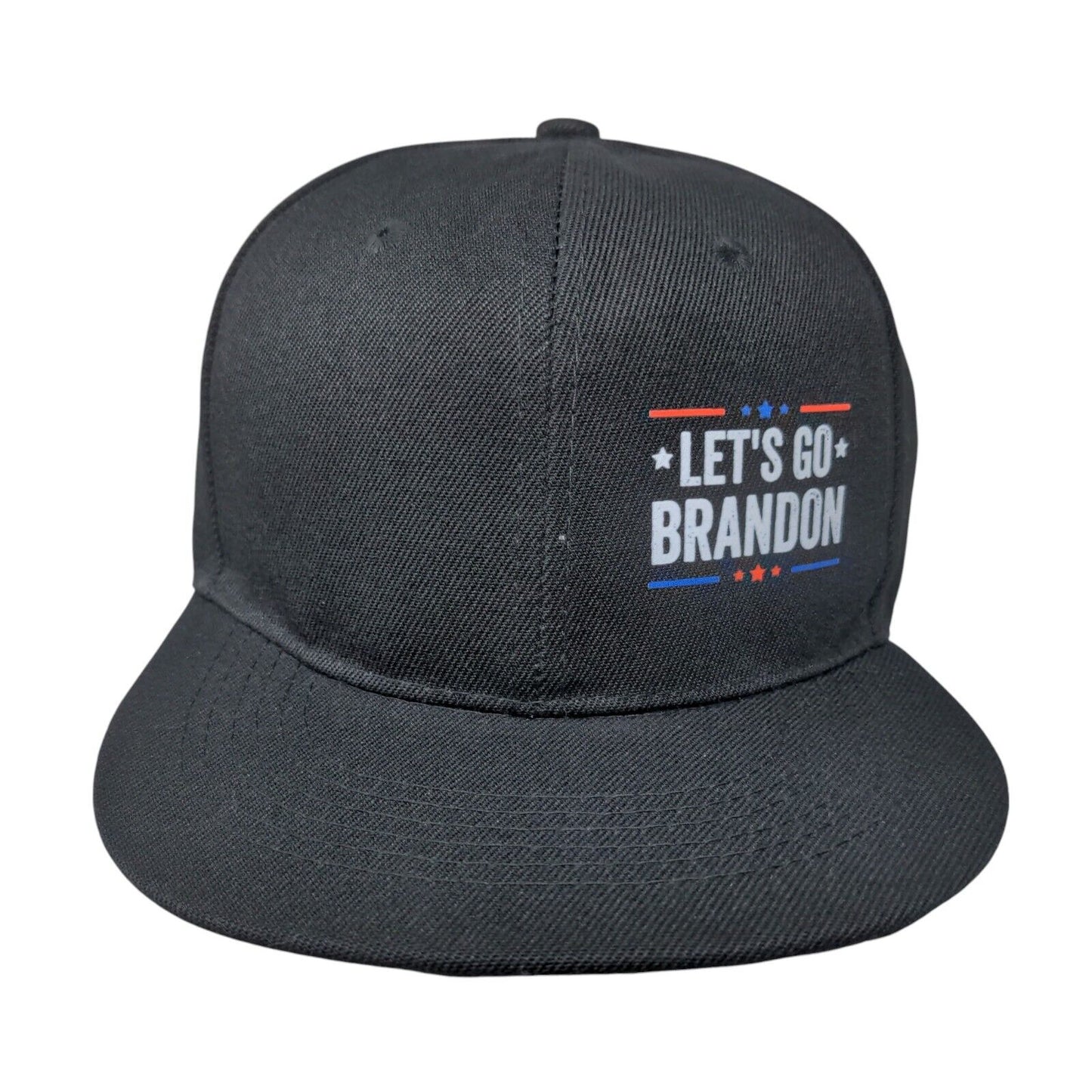 Let's Go Brandon Snapback Hat Black One Size Adjustable Patriotic Vented Holes