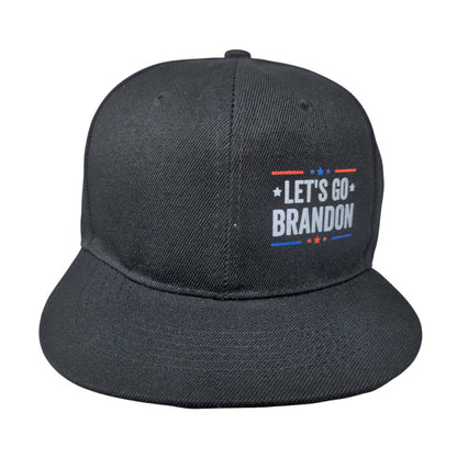 Let's Go Brandon Snapback Hat Black One Size Adjustable Patriotic Vented Holes