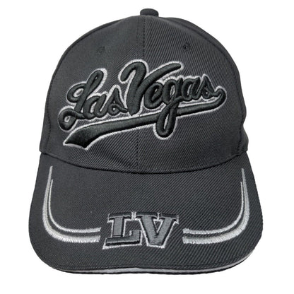 Unbranded Men's Strapback Hat Gray Adjustable Embroidered Logo Las Vegas