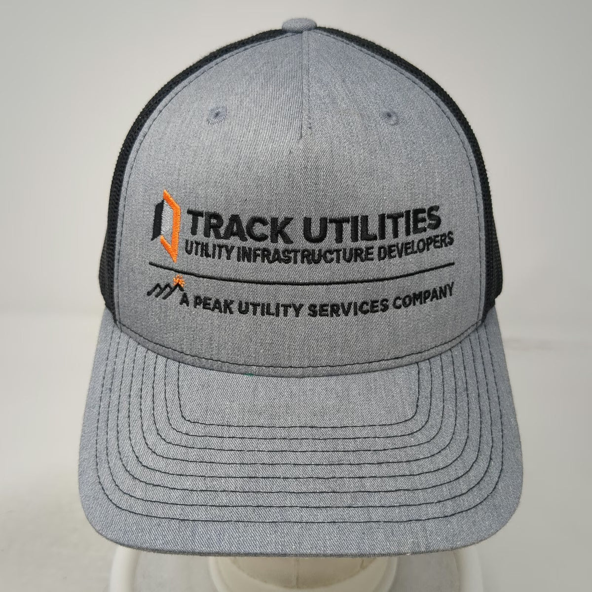 Richardson Trucker Hat Gray One Size Track Utilities Mesh Back Snapback Cap