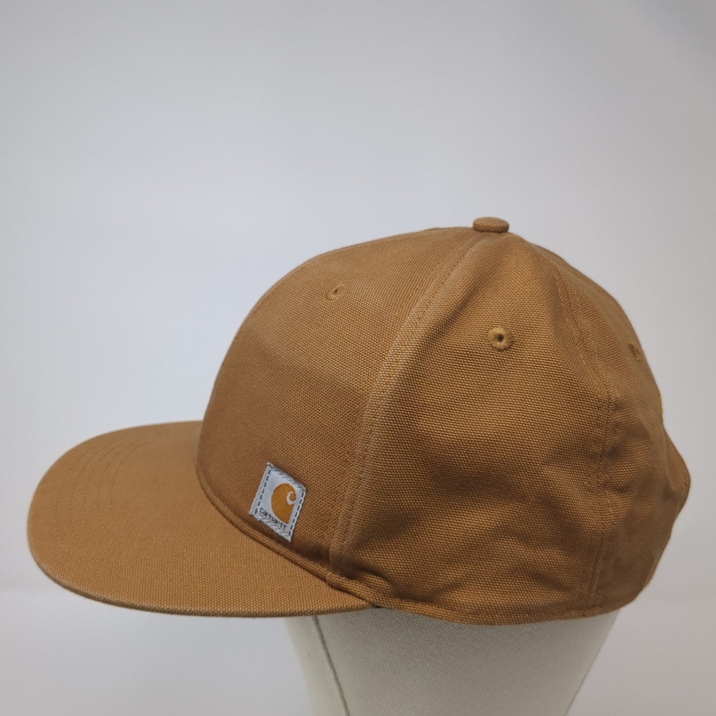 Carhartt Patch Snapback Hat Brown One Size Adjustable Solid 6 Panel