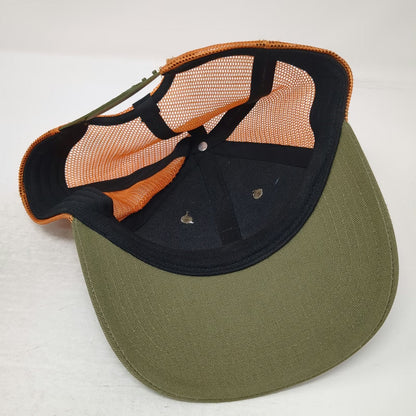 Dickies Trucker Hat Green Orange One Size Genuine Logo Mesh Back Snapback