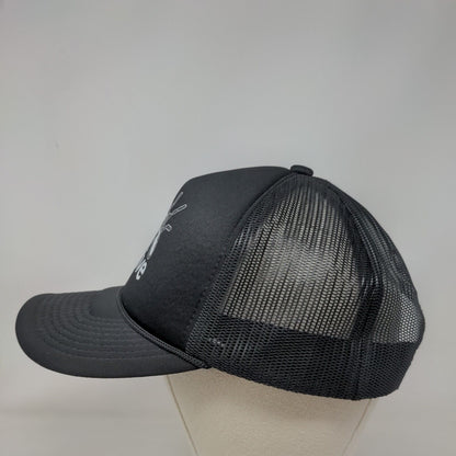 Aptive Snapback Trucker Hat Black OSFM Adjustable Mesh Back Rope 5 Panel