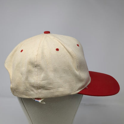 King Cap Snapback Hat Beige Red One Size Green Underbrim I Dunno Shrug Graphic