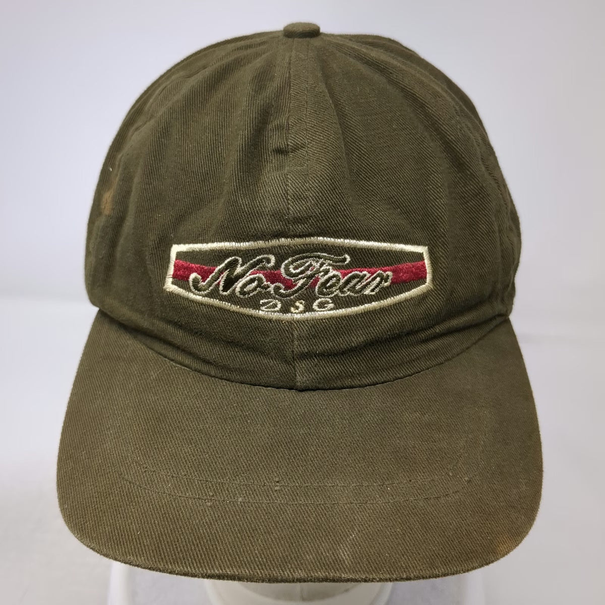 No Fear Green Baseball Cap Slideback Made USA DSG Embroidered Shield Hat Vintage