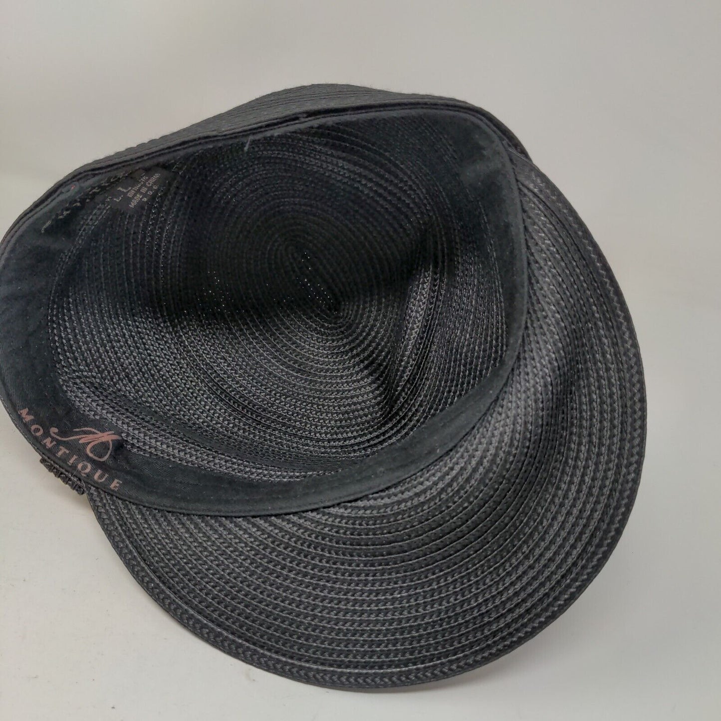 Montique Sun Hat Straw Hat Black Large Soft Brim Outdoor Wide Brim
