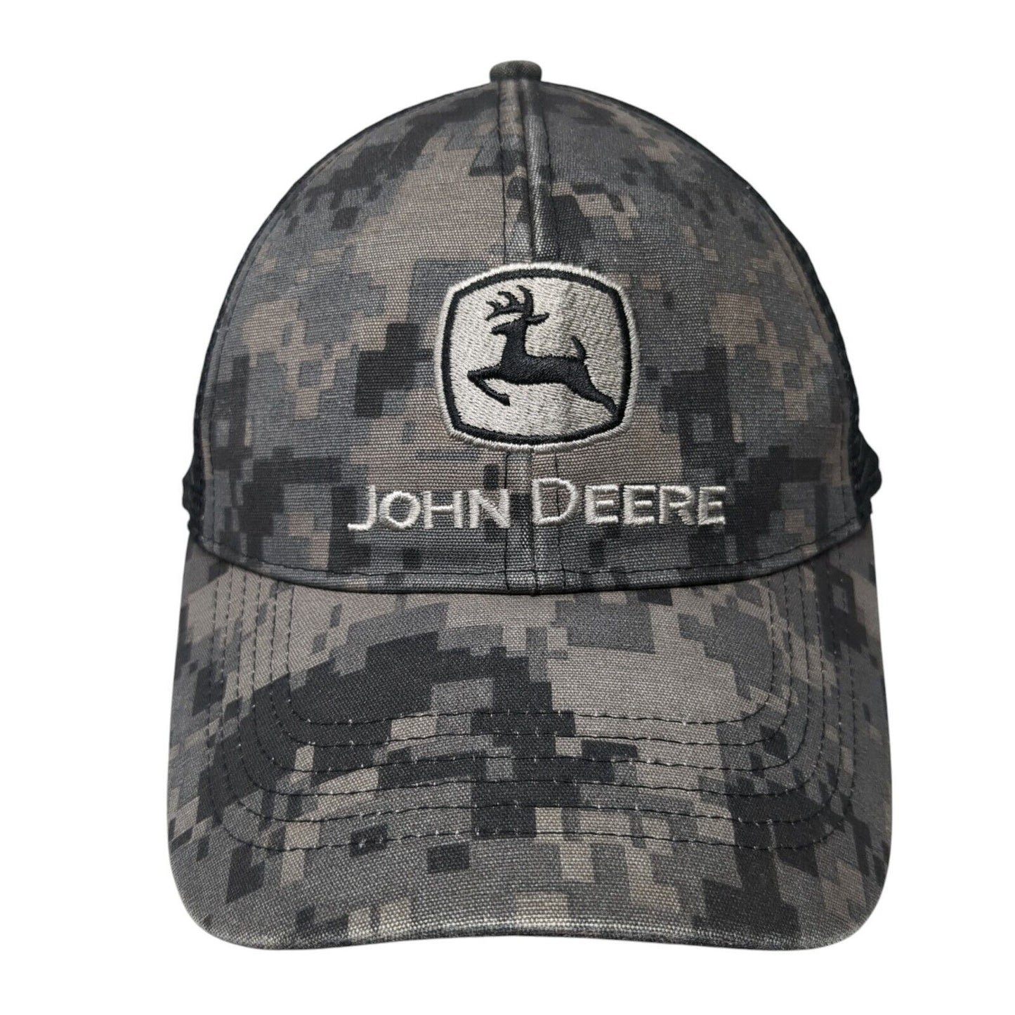 John Deere Snapback Mesh Back Trucker Hat Camo One Size Adjustable