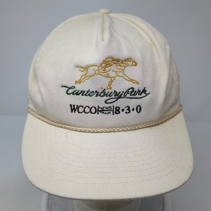 Mohr's Canterbury Park WCCO 830 Horse Racing 5 Panel Beige Hat One Size Rope