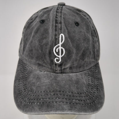 Treble Clef Notes Slideback Hat Gray One Size Adjustable Embroidered 6 Panel