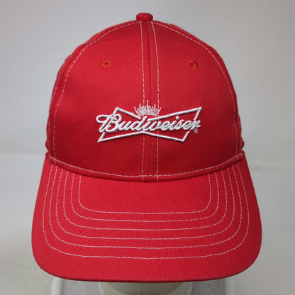 Budweiser Baseball Cap Red One Size Strapback Logo Contrast Stitching Hat