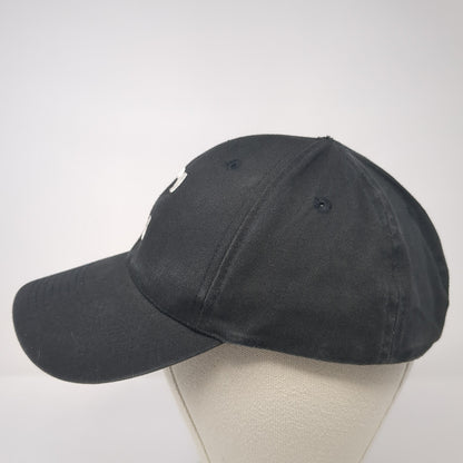 C Strapback Baseball Cap Black One Size Adjustable Embroidered 6 Panel TCK