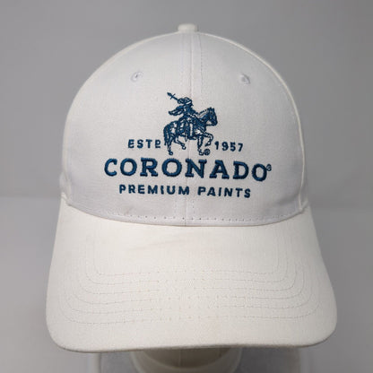 Coronado Premium Paints Strapback Hat White One Size Adjustable 6 Panel
