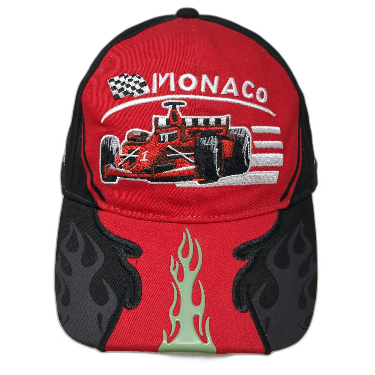 My Cap & Co Monaco Racing Baseball Cap Red Black White Grand Prix Slideback Hat