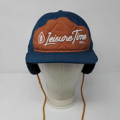 Leisure Time Slideback Hat Blue One Size Chin Strap Ear Flap Quilted