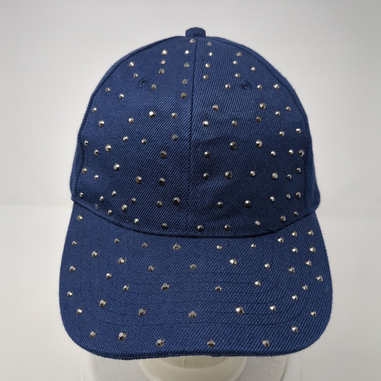 Unbranded Strapback Hat Blue One Size Adjustable Bling Studded 6 Panel Blank