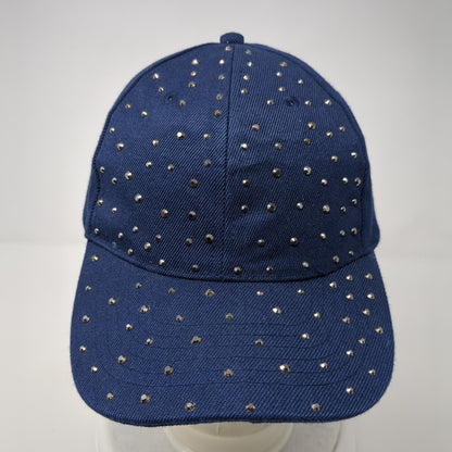 Unbranded Strapback Hat Blue One Size Adjustable Bling Studded 6 Panel Blank