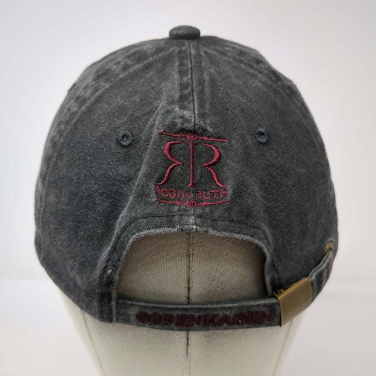 Robin Ruth Baseball Cap Gray Red One Size Frayed Cotton Copenhagen Denmark Hat