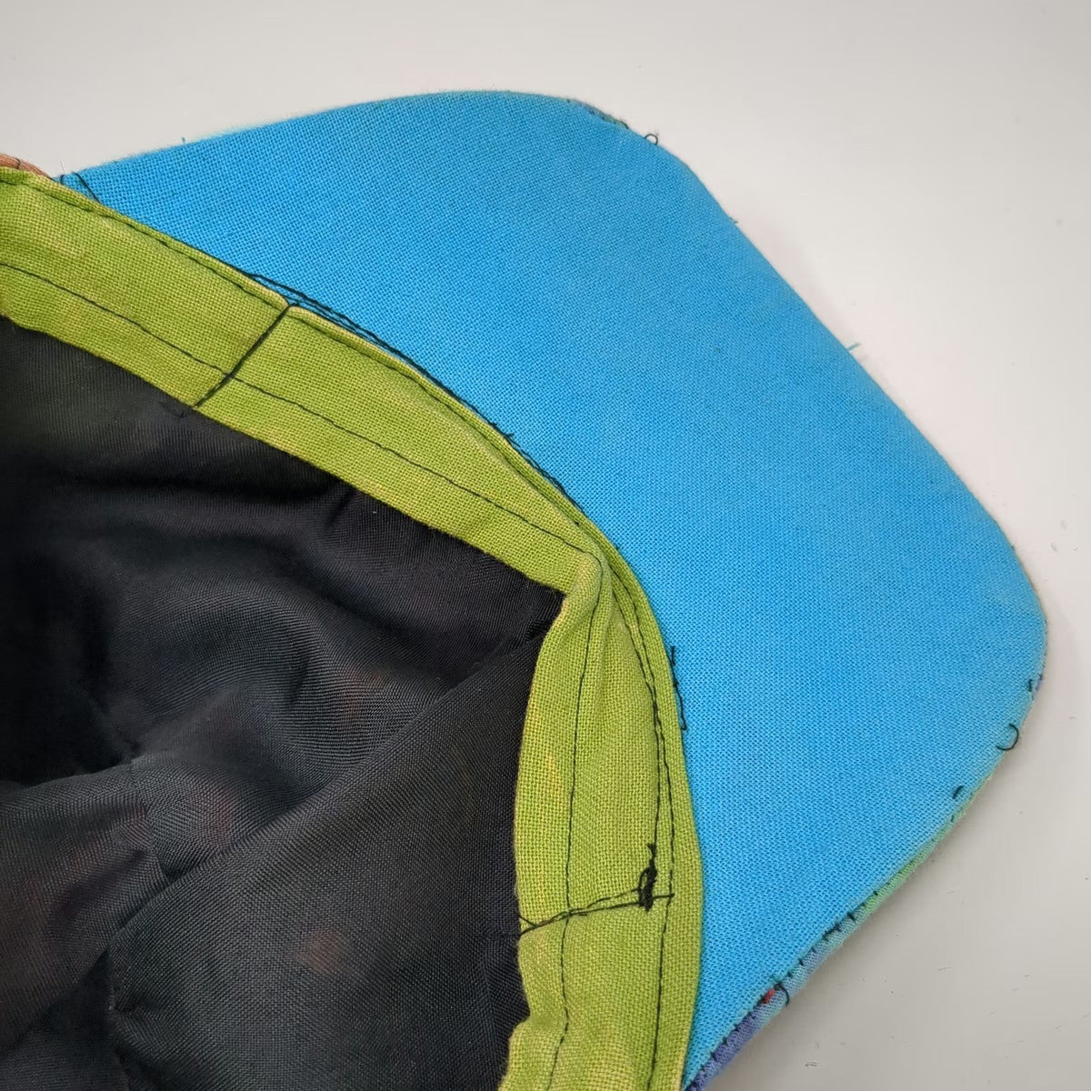 Rising International Army Cap Red Blue Green Patchwork Tie Dye Hat Bohemian