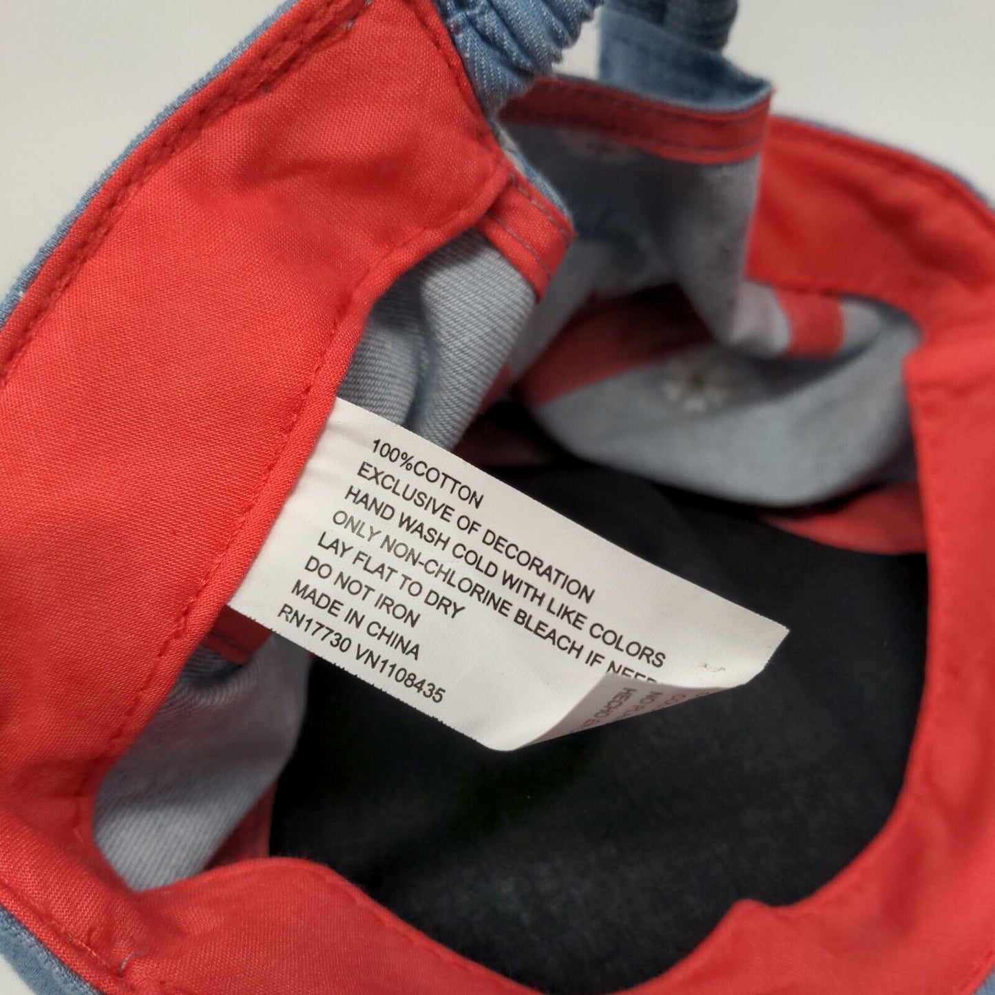 Unbranded Stretch Fitted Hat Blue OSFA Denim Embroidered Flowers