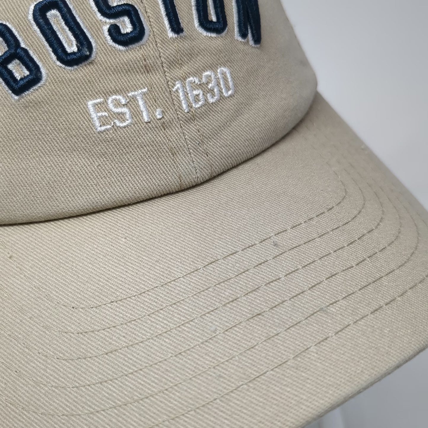 by elidan Baseball Cap Beige One Size Boston Est 1630 Embroidered Cotton Hat