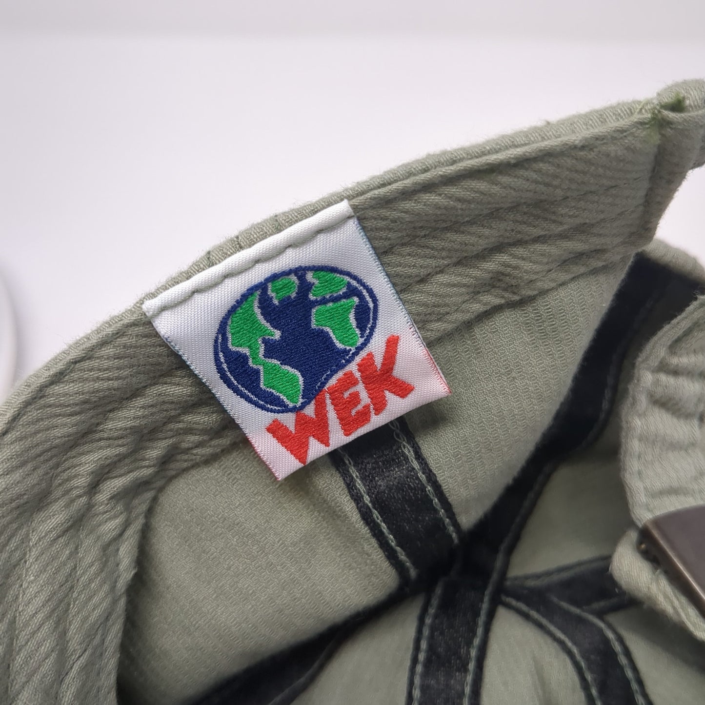 WEK Slideback Hat Green One Size Adjustable Vent Holes Solid Blank