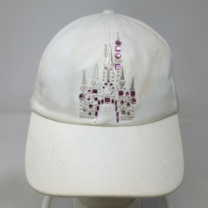 Disney Parks Baseball Cap White One Size Castle Rhinestone Magic Kingdom Hat
