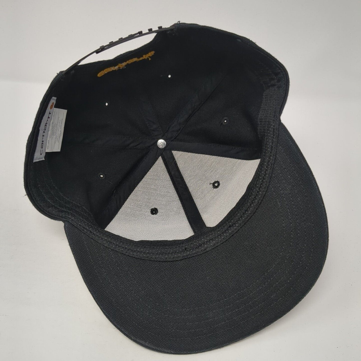 Carhartt Snapback Hat Black One Size Adjustable Embroidered Vented Holes