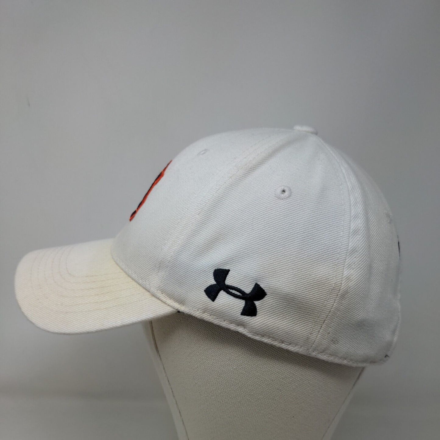 Under Armour Men's Slideback Hat White OSFA Embroidered Auburn University Logo