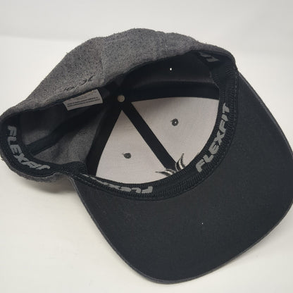 Hurley Embroidered Logo Fitted Hat Gray XL Flexfit Yupoong Vent Holes