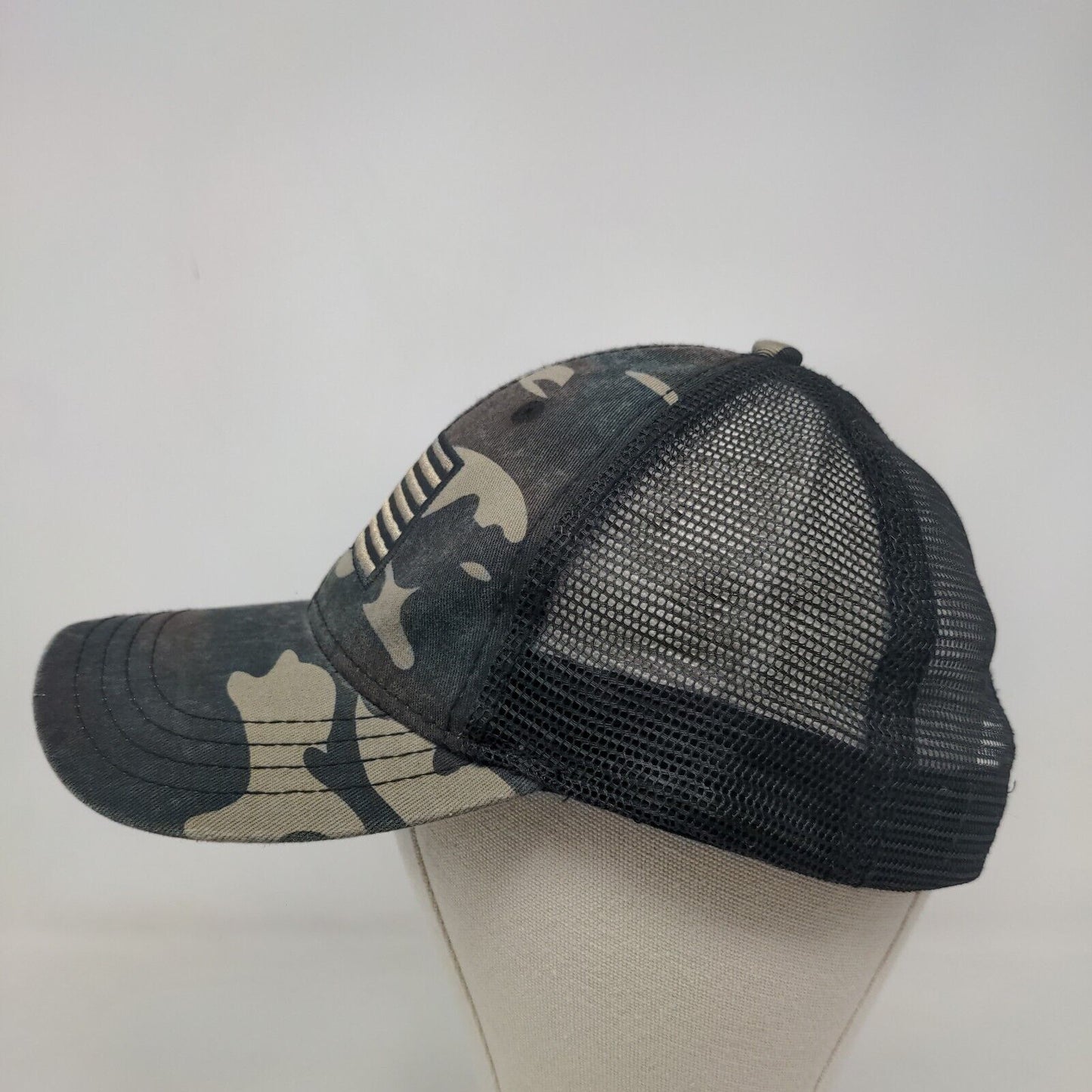 American Flag Snapback Mesh Back Trucker Hat Camo One Size Patriotic