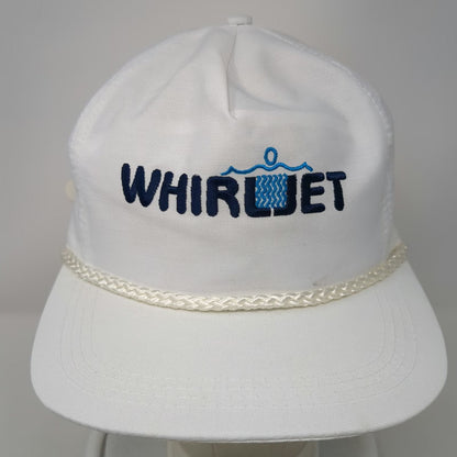 Sportcap 5 Panel White One Size Hat Rope Brim Whirljet Embroidered Strapback