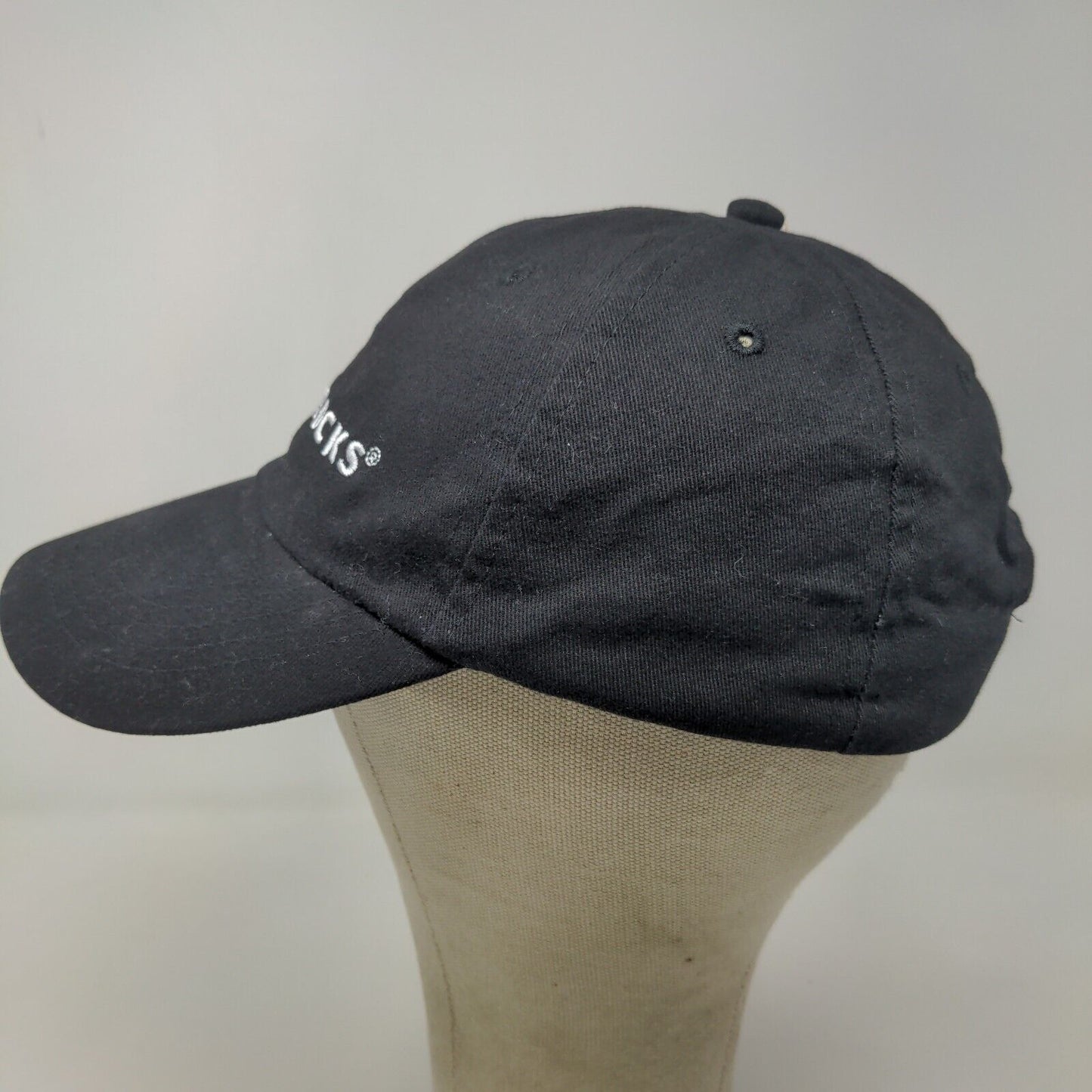 Starbucks Men's Strapback Hat Black Adjustable Embroidered Logo Employee Uniform