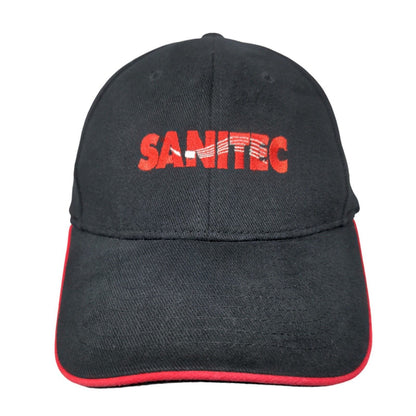 Sanitec Fitted Hat Black S/M Embroidered Vented Holes 6 Panel Nu-Fit KC Caps