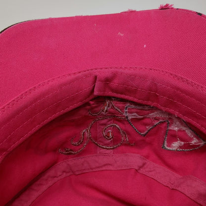 Leader LOGA Army Cap Pink One Size Cross Rhinestone Distressed Filigree Hat